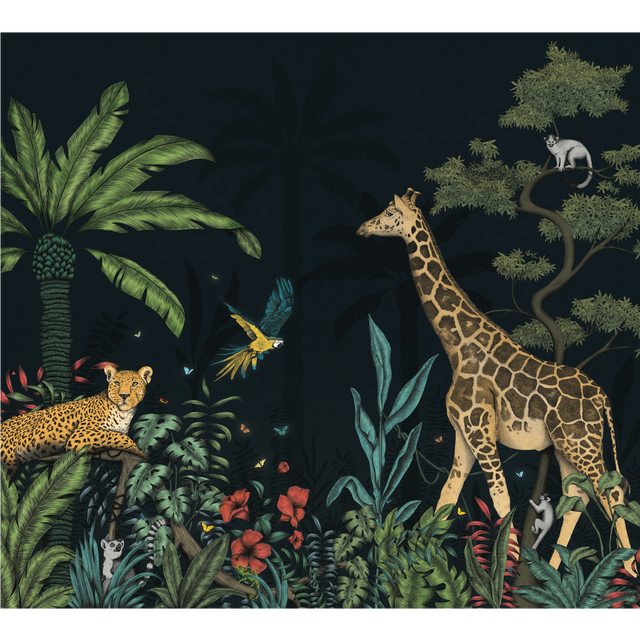Papier peint panoramique XL NIGHT COLOR JUNGLE 300 x 270 cm