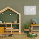 Tableau Carte animals on the planet Bleu ciel et blanc