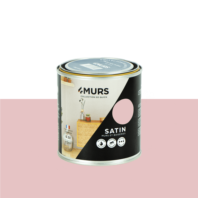 So Quick Peinture Peinture bouton de rose Satiné 0,5 L