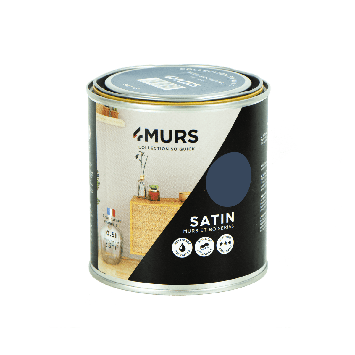 SO QUICK Peinture So quick Bleu nocturne Satiné 0,5L