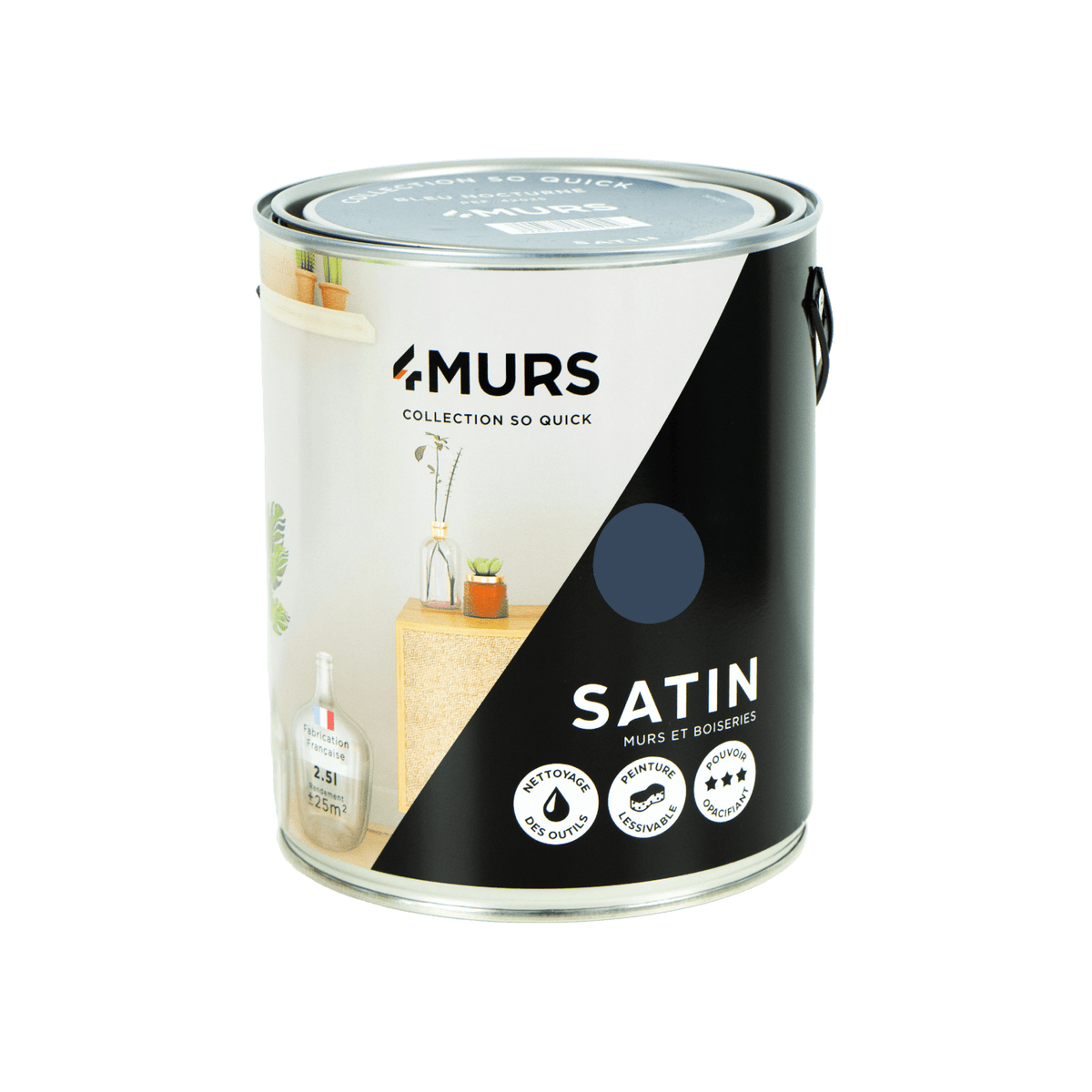 SO QUICK Peinture So quick Bleu nocturne Satiné 2,5L