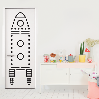 Sticker phosphorescent Rocket Noir