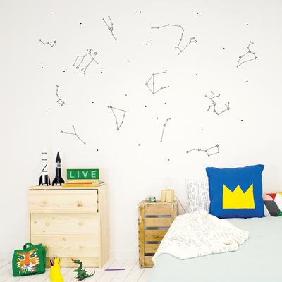 Sticker phosphorescent Kids constellations Noir