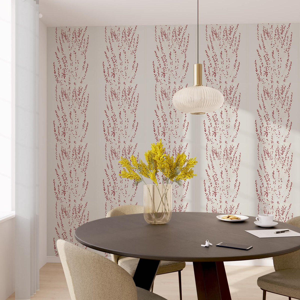 Papier peint intissé Sophia Bordeaux