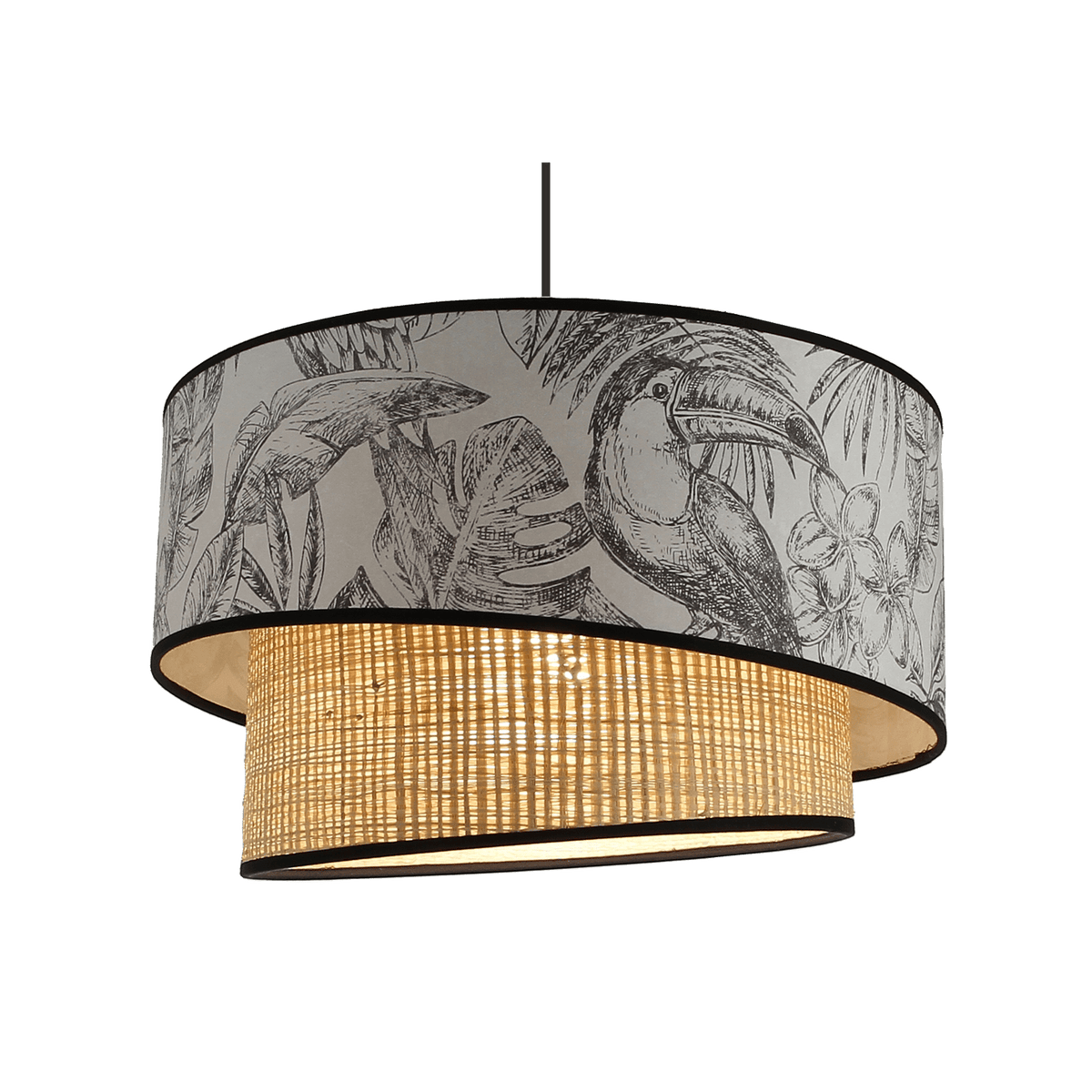 Suspension Jungle leaf Noir et blanc