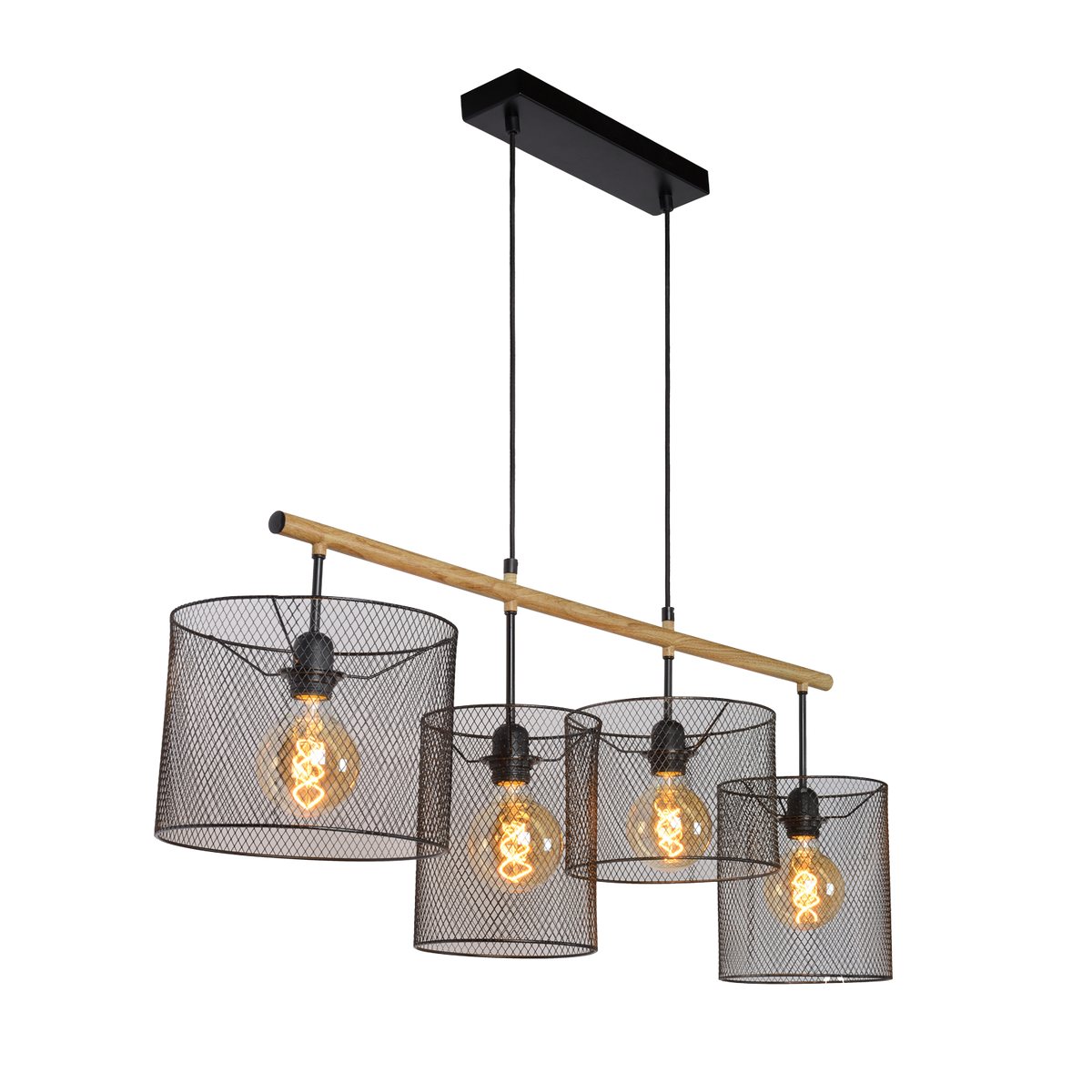 Suspension Baskett Noir et bois clair