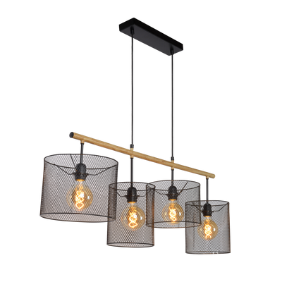 Suspension Baskett Noir et bois clair