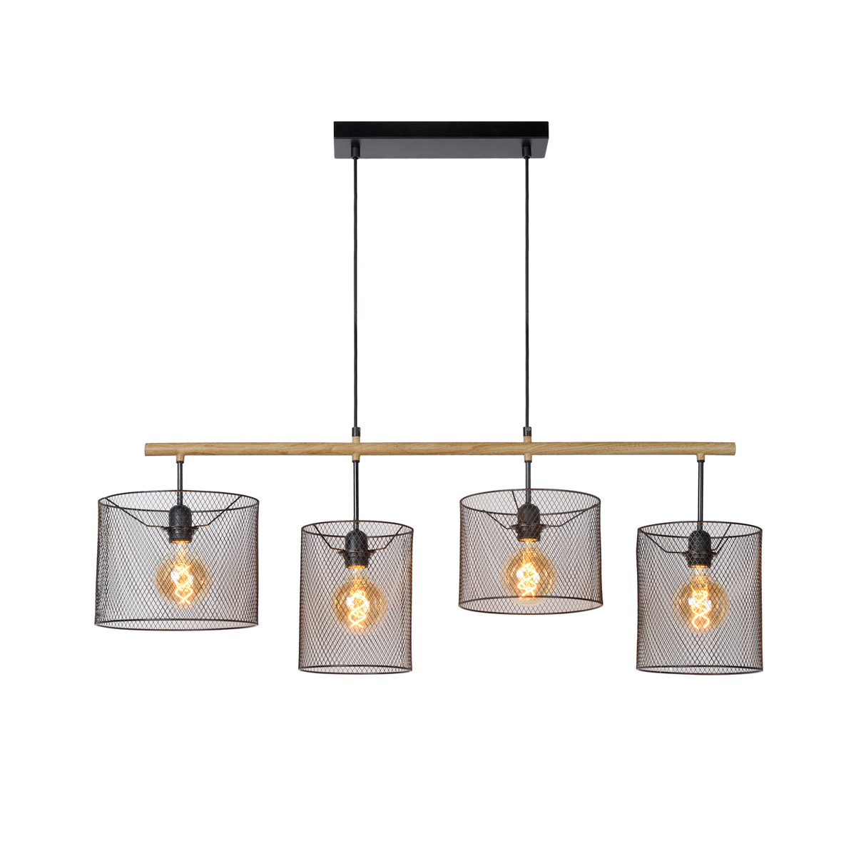 Suspension Baskett Noir et bois clair