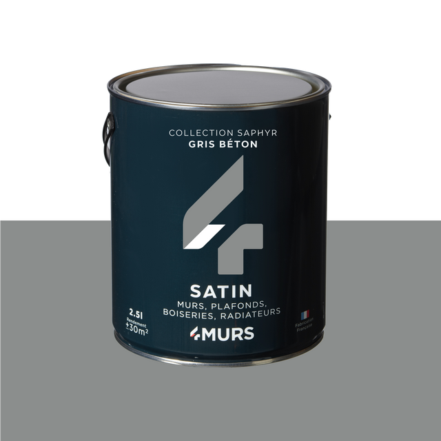 Saphyr Peinture Peinture gris béton Satiné 2,5 L