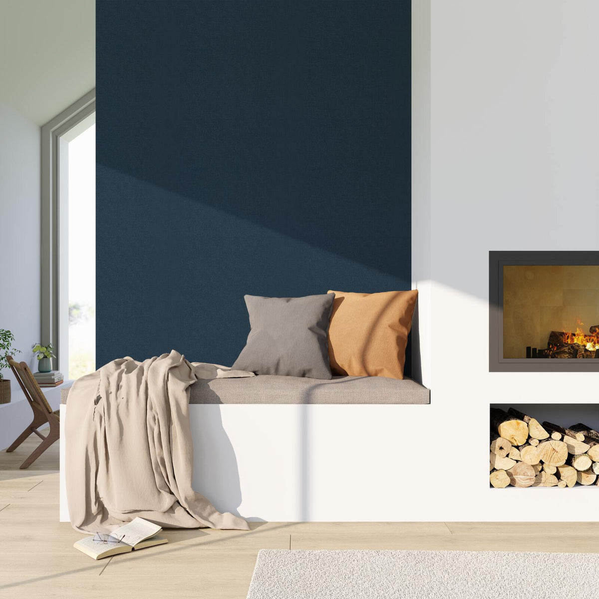 Papier peint intissé Florentine Bluestone Trame