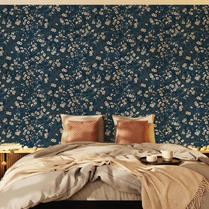 Papier peint intissé Florentine blossom Bluestone