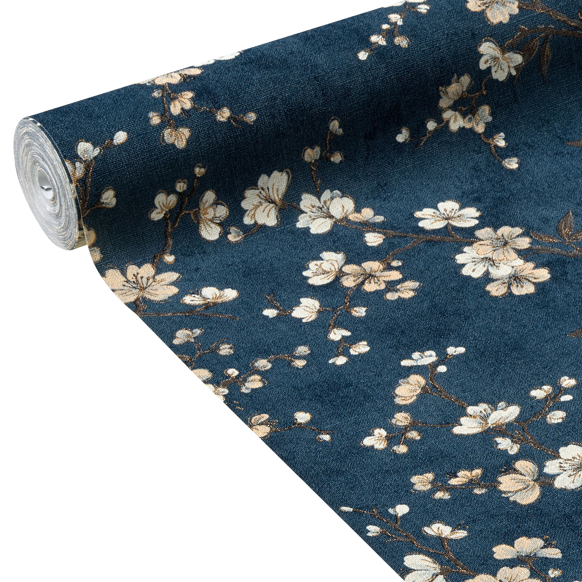 Papier peint intissé FLORENTINE BLOSSOM coloris bluestone