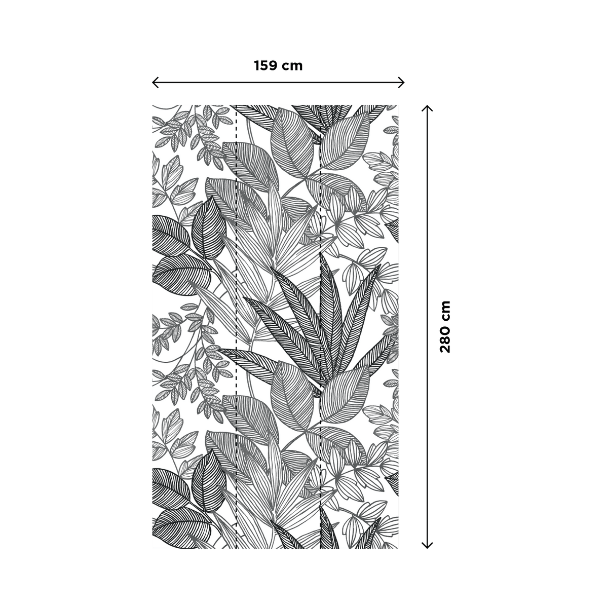 Papier peint panoramique L Mahana Noir et blanc Satiné