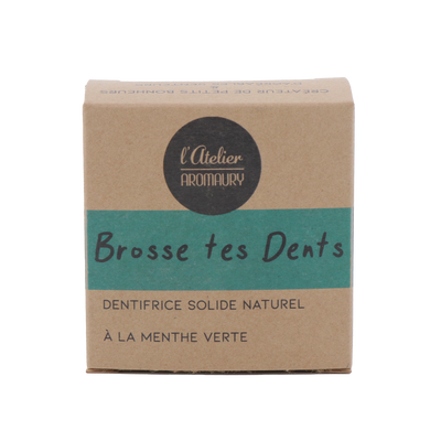 AROMAURY Dentifrice "brosse tes dents" Blanc Menthe verte 50G
