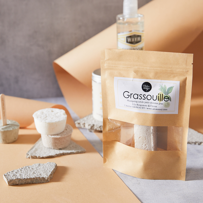 AROMAURY Shampoing Grassouille Blanc Bergamote et citron 60G