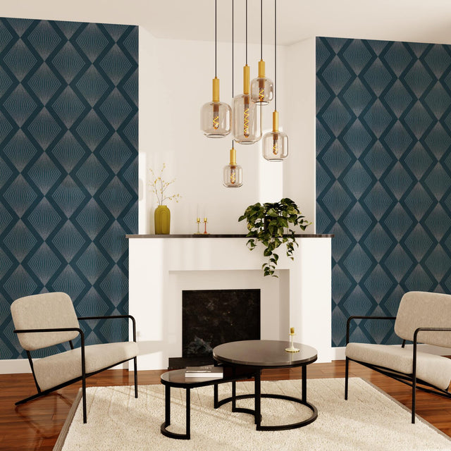 Papier peint intissé LUXURY coloris bleu nuit