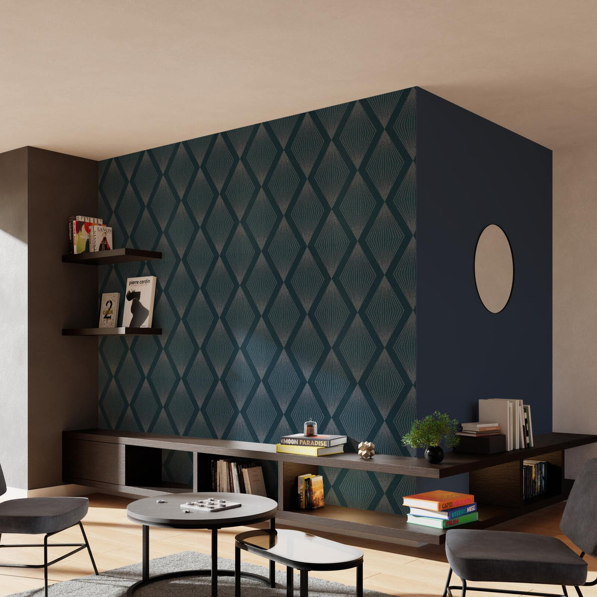 Papier peint intissé Luxury Bleu nuit