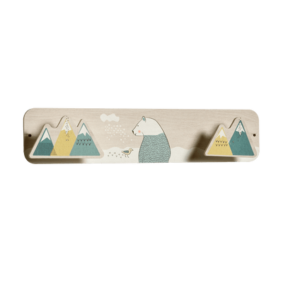 LOVELY TRIBU Patère Wild bear Vert sapin et ocre
