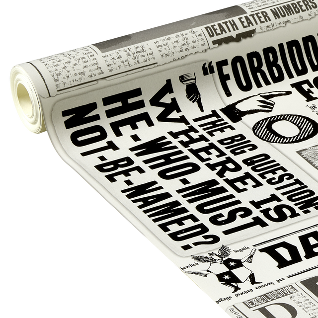 Papier peint intissé HARRY POTTER LA GAZETTE DU SORCIER noir