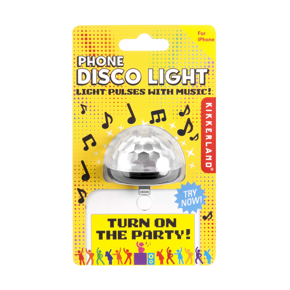 KIKKERLAND Prise Lampe disco iphone noir Noir