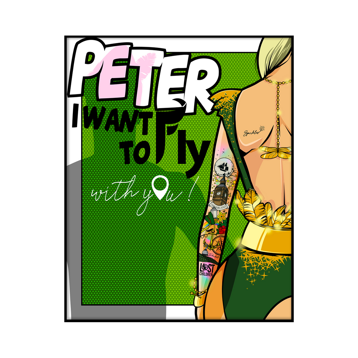 4MURS Tableau Princesses Vert