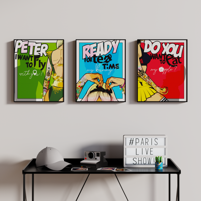 4MURS Tableau PRINCESSES coloris bleu