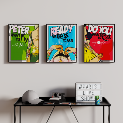 4MURS Tableau Princesses Bleu