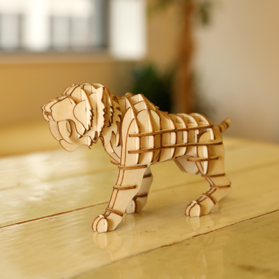KIKKERLAND Puzzle 3D 3d tigre Brun