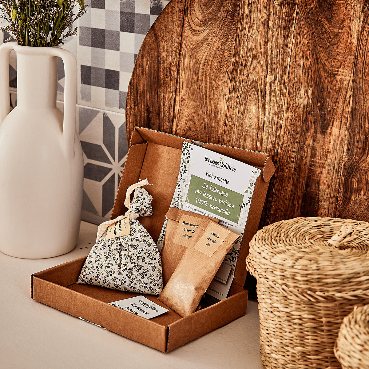 LES PETITS COLIBRIS Kit Diy lessive maison Brun