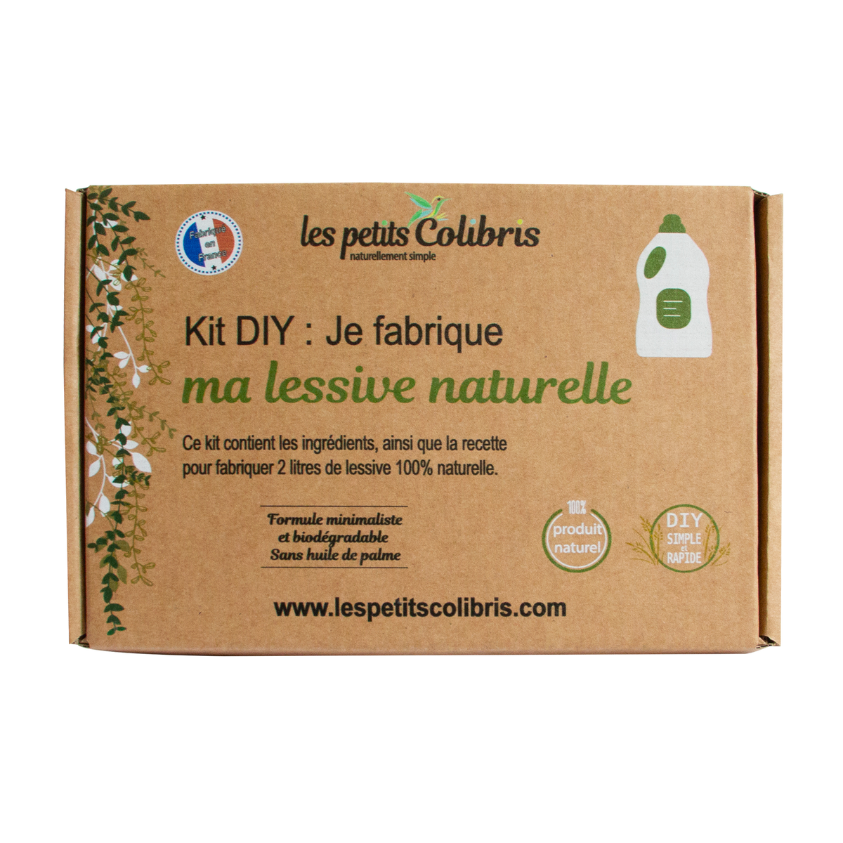 LES PETITS COLIBRIS Kit Diy lessive maison Brun