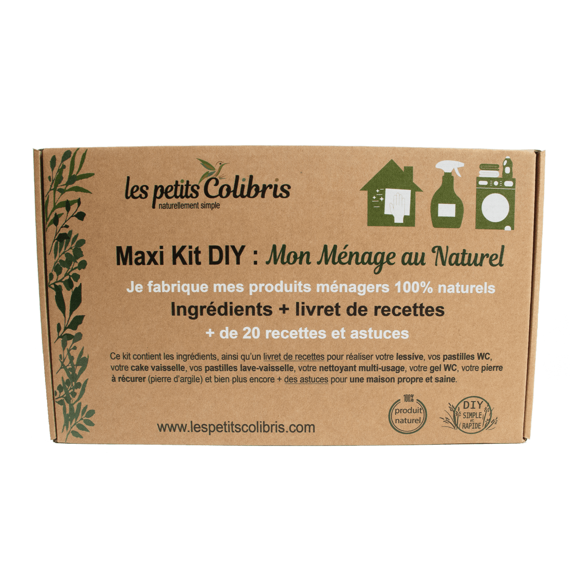 LES PETITS COLIBRIS Kit Maxi diy mon menage naturel Brun