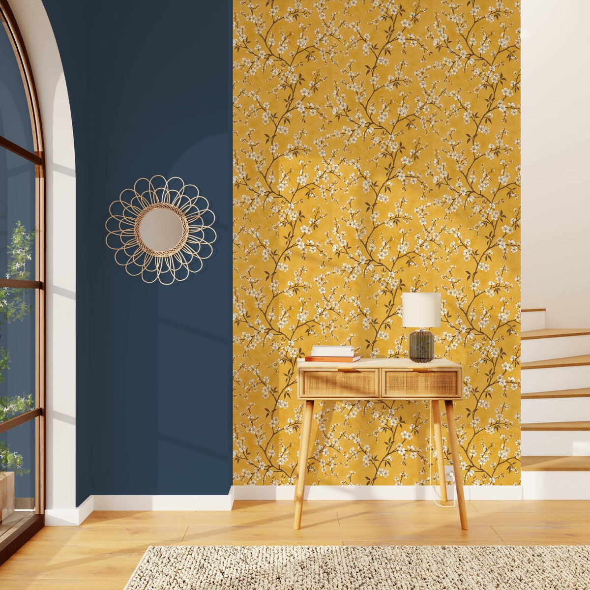 Papier peint intissé Florentine blossom Safran