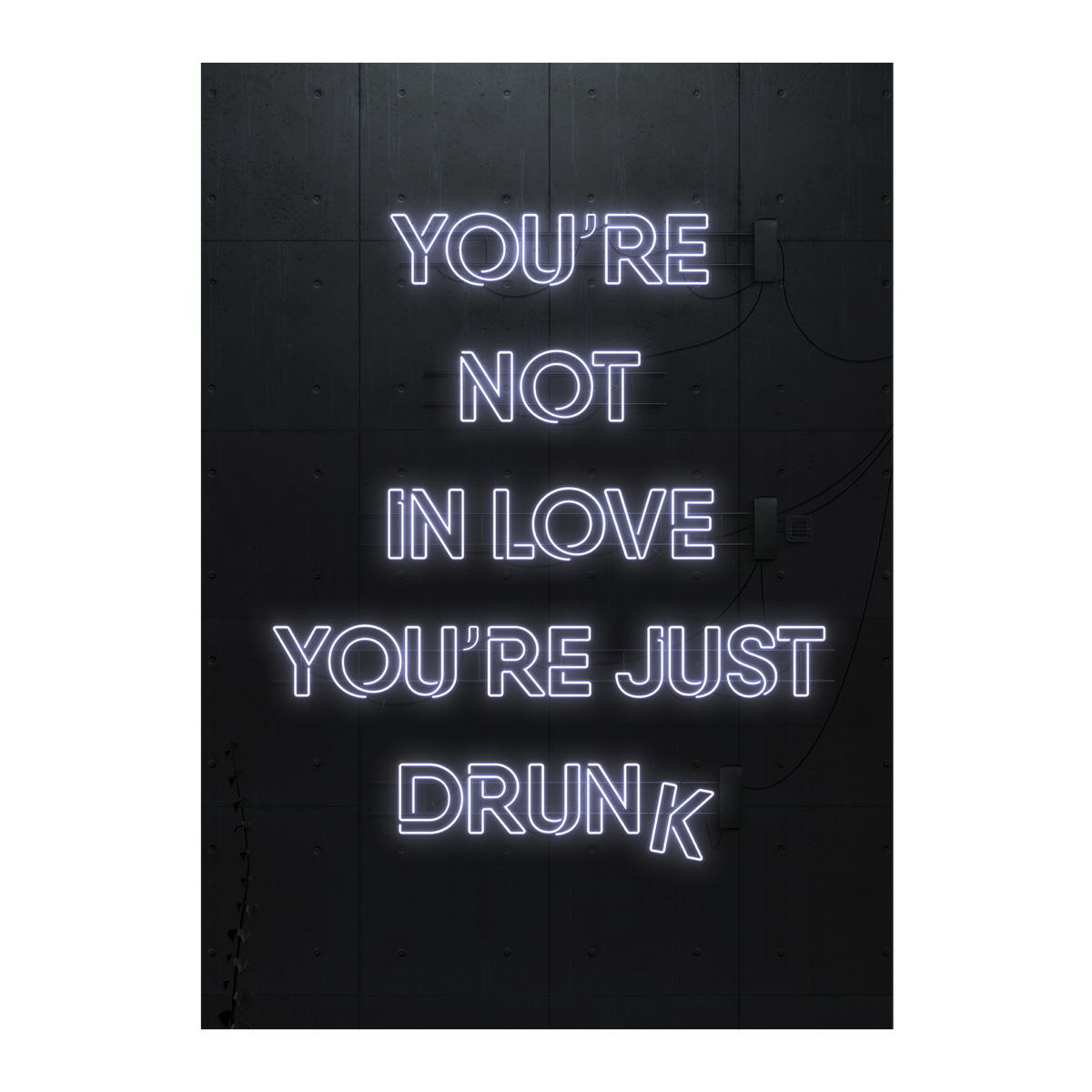 4MURS Tableau en verre You're not in love Noir