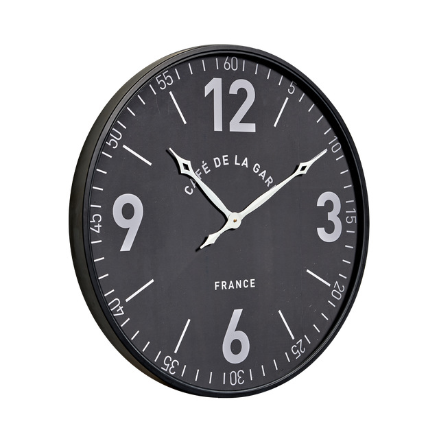 4MURS Horloge CAFE DE LA GARE coloris noir