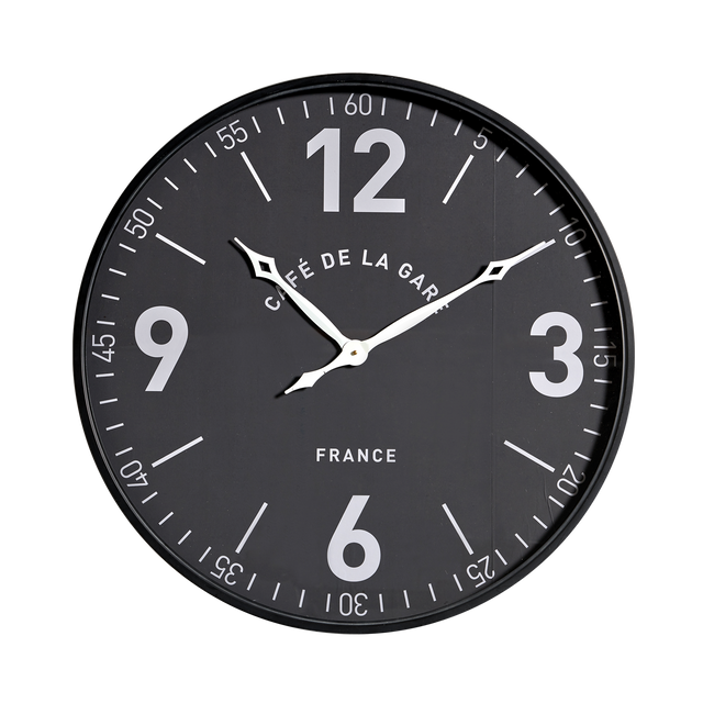 4MURS Horloge CAFE DE LA GARE coloris noir