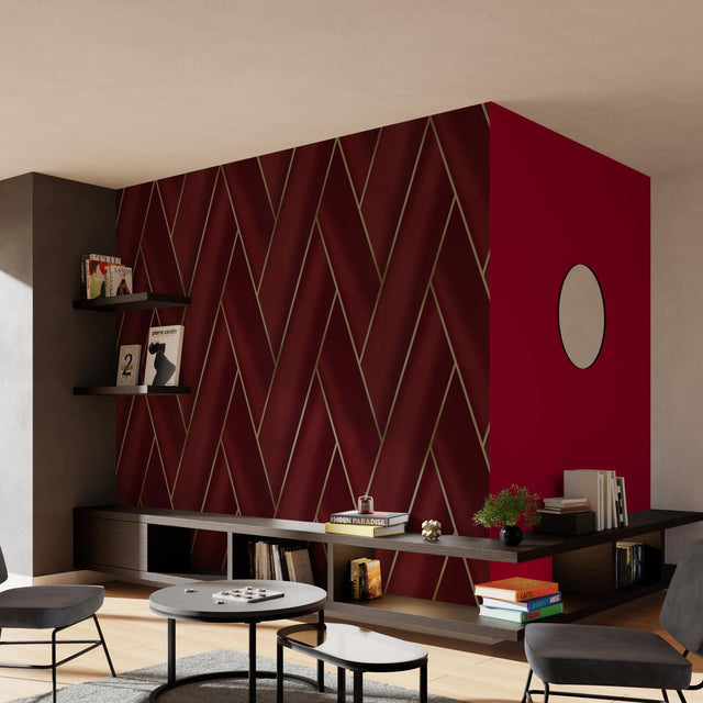 Papier peint intissé PIAZZA coloris lie de vin