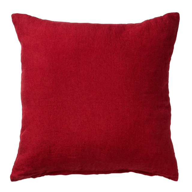 Coussin LINHA coloris rouge merlot 45 x 45 cm