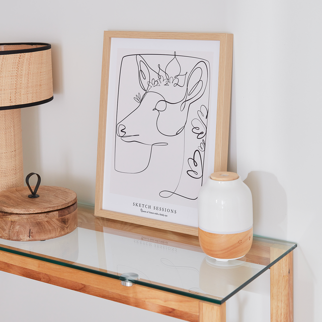 4MURS Tableau BICHE coloris rose et blanc