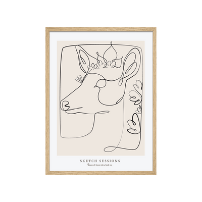 4MURS Tableau Biche Rose et blanc