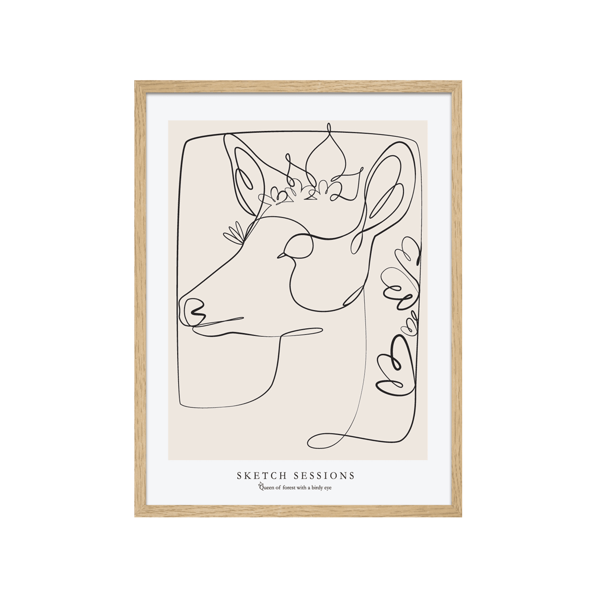 4MURS Tableau BICHE coloris rose et blanc