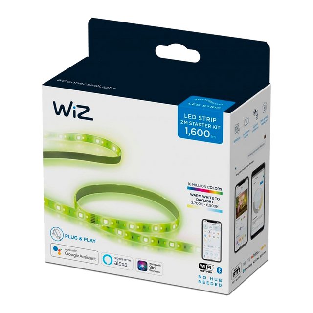 Ruban led WIZ STARTERKIT LIGHTSTRIP2M + REMOTE 1PF/6 multicolore 25 x 6 cm