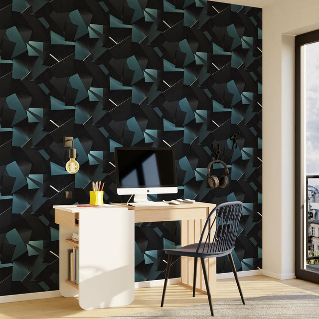 Papier peint intissé FLYNN coloris bleu nuit