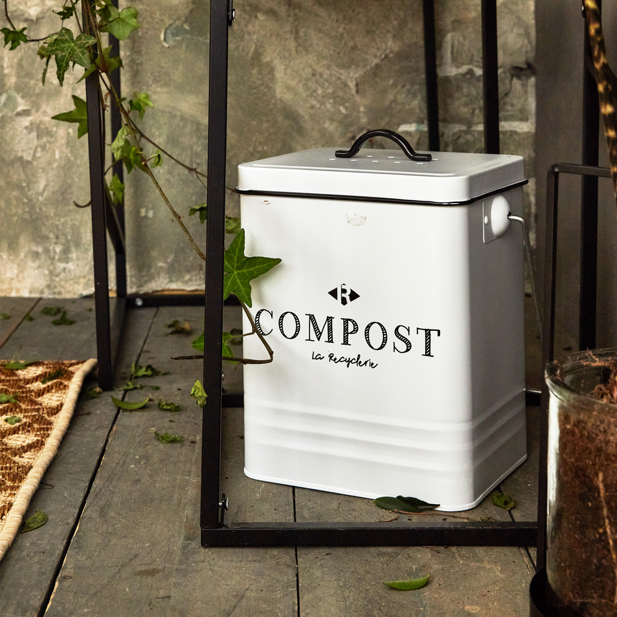 Boîte Bac pour compost Blanc 5L