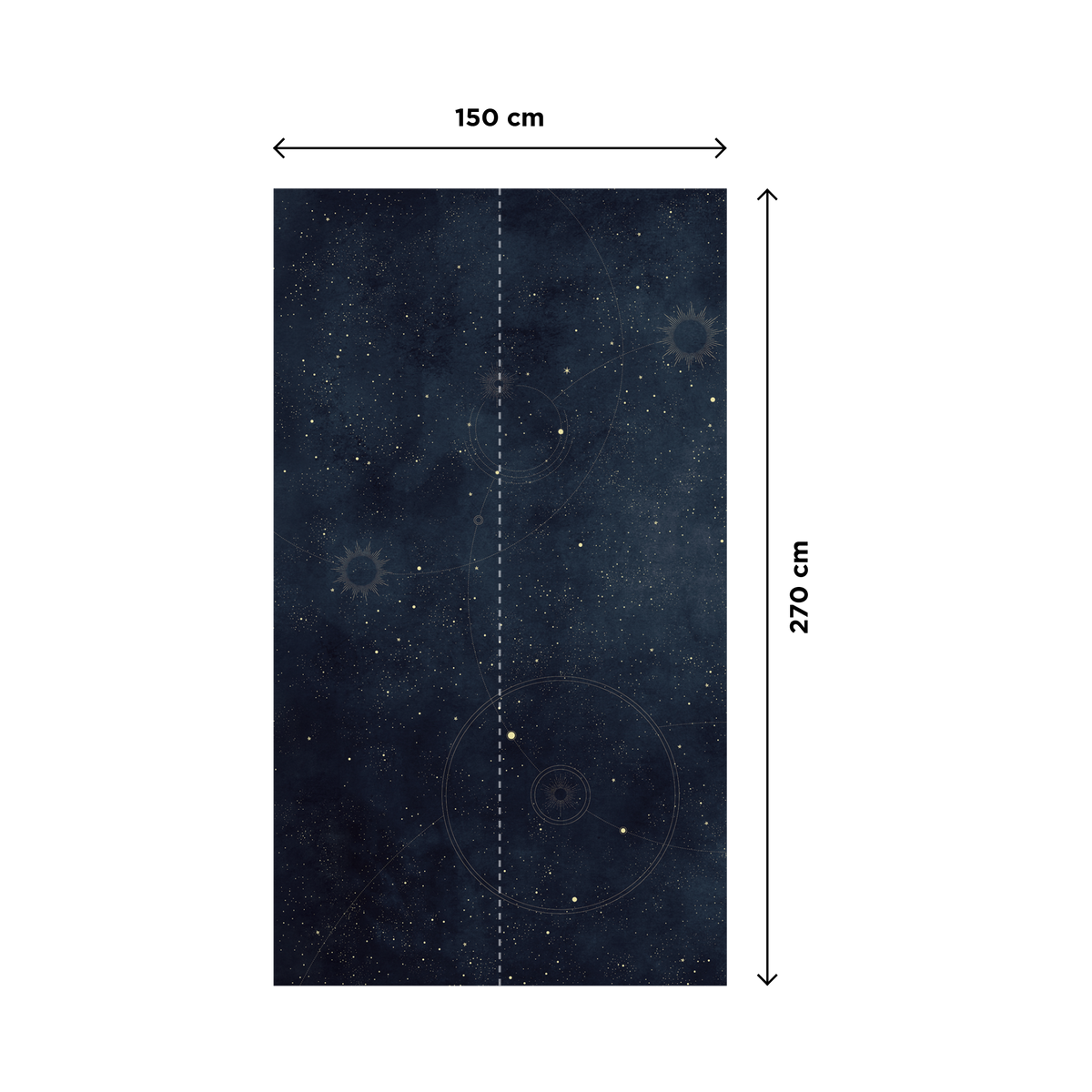 4MURS Papier peint panoramique L Astral small Bleu nuit Mat