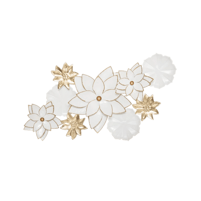 Déco murale métal Folk Blanc et or