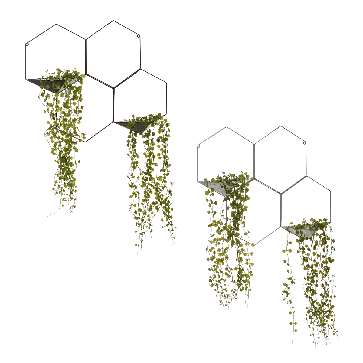 Déco murale métal Hexa Noir