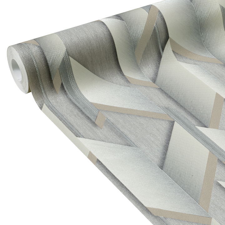 Papier peint intissé Nikolai Gris perlé