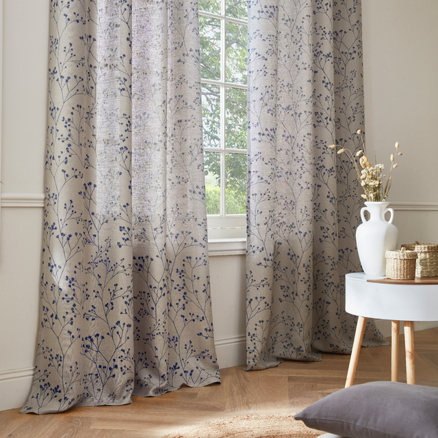 4MURS Rideau Lin IPSA coloris indigo 140 x 280 cm