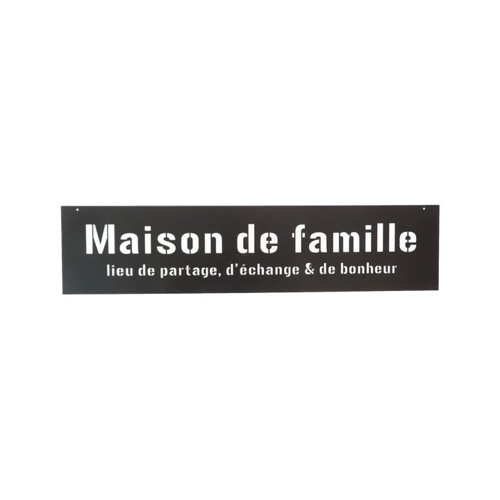 4MURS Plaque murale en métal Maison de famille Noir