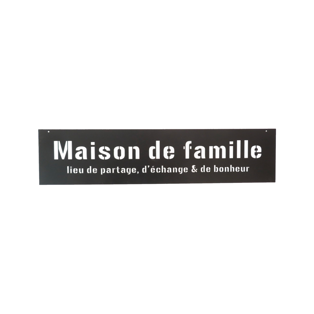 4MURS Plaque murale en métal Maison de famille Noir